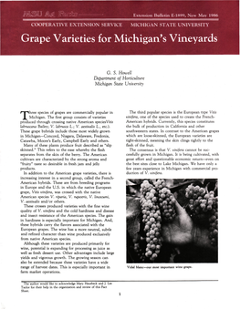 Grape Varieties for Michigan's Vineyards
