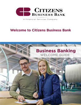 Business Banking WELCOME GUIDE