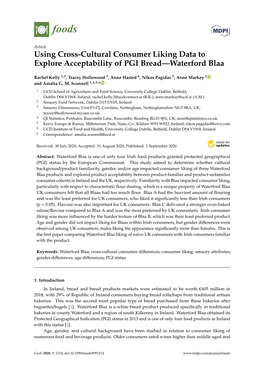 Using Cross-Cultural Consumer Liking Data to Explore Acceptability of PGI Bread—Waterford Blaa