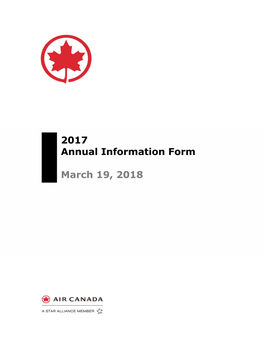 2017 Annual Information Form March 19, 2018