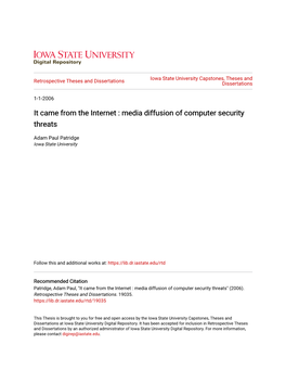 Media Diffusion of Computer Security Threats