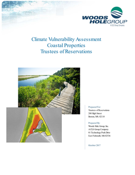 Climate Vulnerability Assessment Coastal Properties Trustees of Reservations