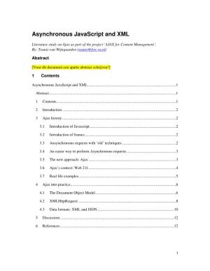 Asynchronous Javascript and XML