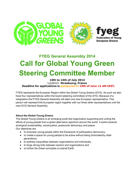 Call for Global Young Green Steering Committee Member