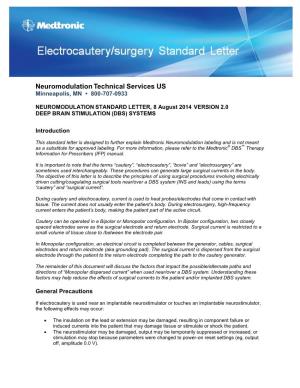 DBS: Medtronic Electrocautery / Surgery Letter