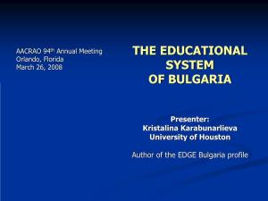Educational System in Bulgaria