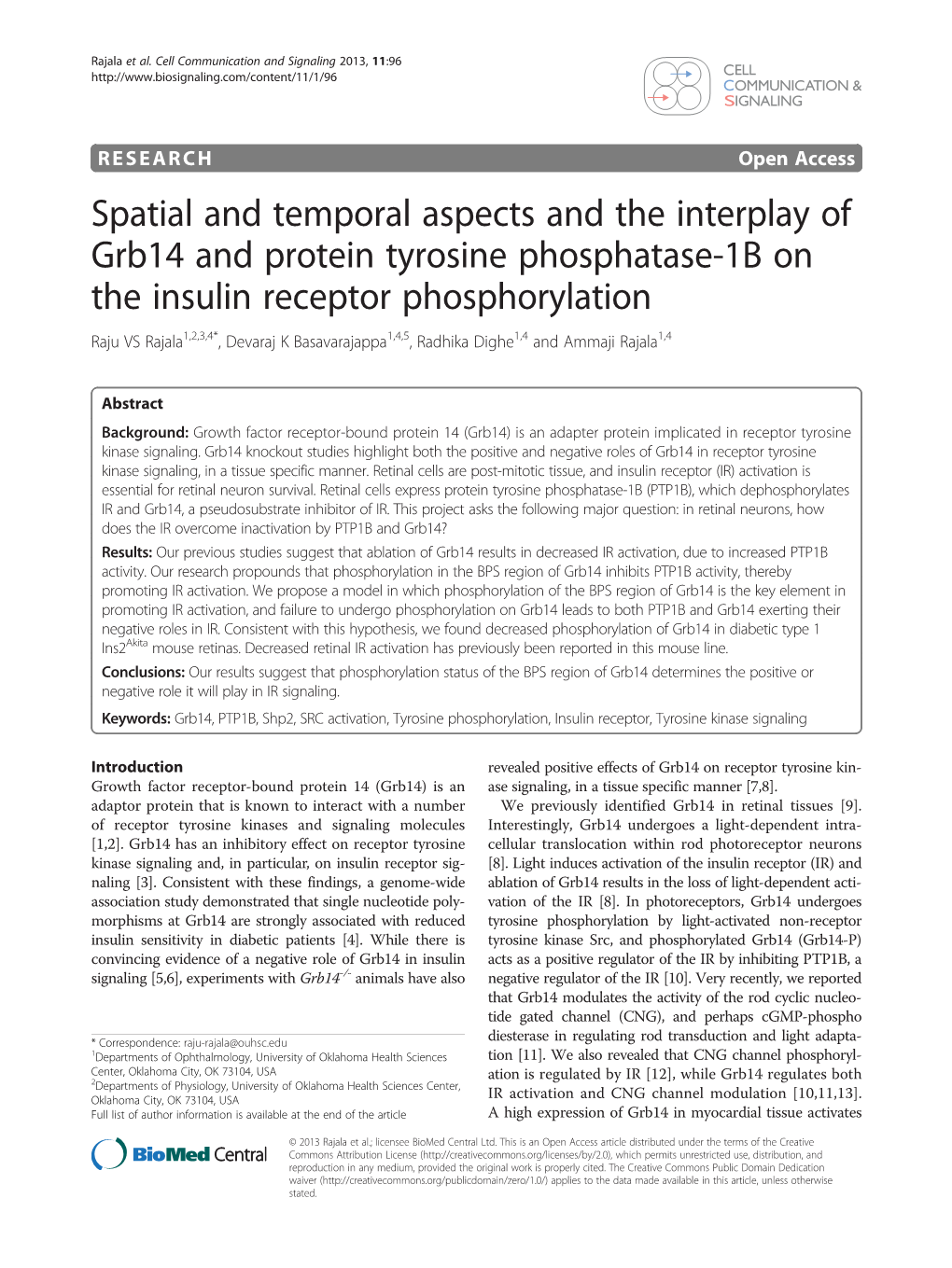 Spatial and Temporal Aspects and the Interplay of Grb14 and Protein