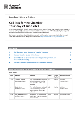 View Call List: Chamber PDF File 0.08 MB
