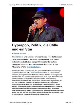 Hyperpop, Politik, Die Stille Und Ein Star | Norient.Com 6 Oct 2021 00:40:36