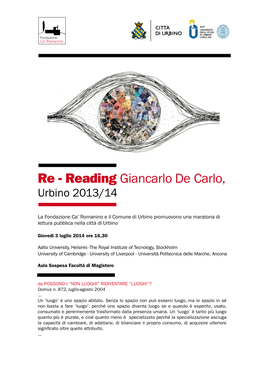 Reading Giancarlo De Carlo, Urbino 2013/14