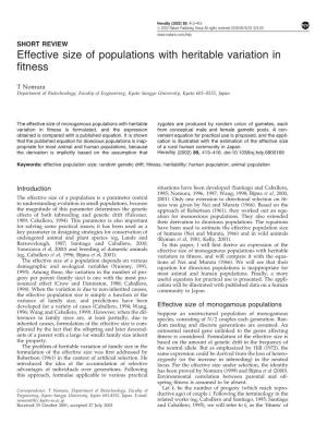 Effective Size of Populations with Heritable Variation in Fitness