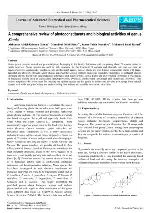 A Comprehensive Review of Phytoconstituents and Biological