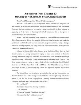 An Excerpt from Chapter 13 Winning Is Not Enough by Sir Jackie Stewart