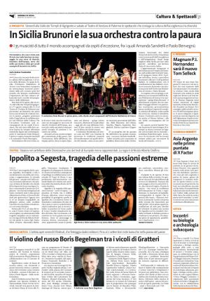 In Sicilia Brunori E La Sua Orchestra Contro La Paura