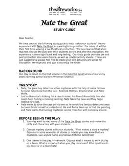 Study Guide Background the Story Before Seeing the Play
