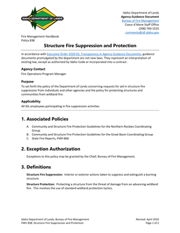 Structure Fire Suppression and Protection