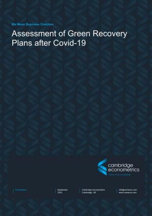 Assessment of Green Recovery Plans After Covid-19