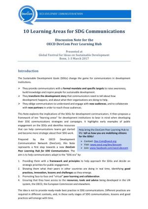 10 Learning Areas for SDG Communications