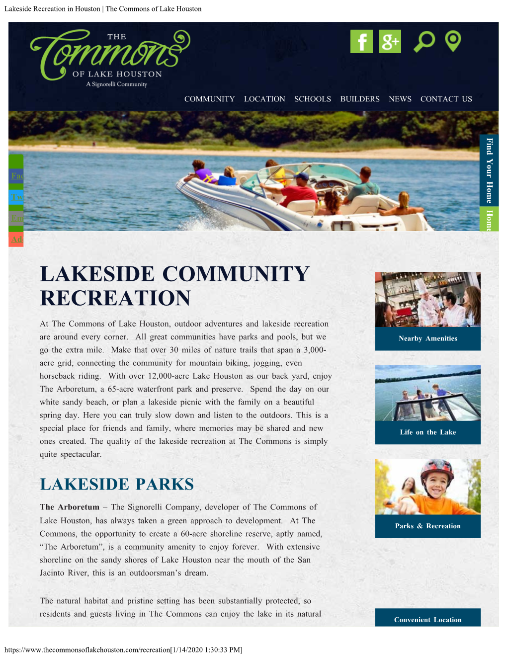 Lakeside Recreation in Houston | the Commons of Lake Houston