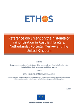 Reference Document on the Histories of Minoritisation in Austria, Hungary, Netherlands, Portugal, Turkey and The