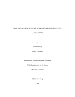 How Virtual Administrator Behaviors Impact Instruction