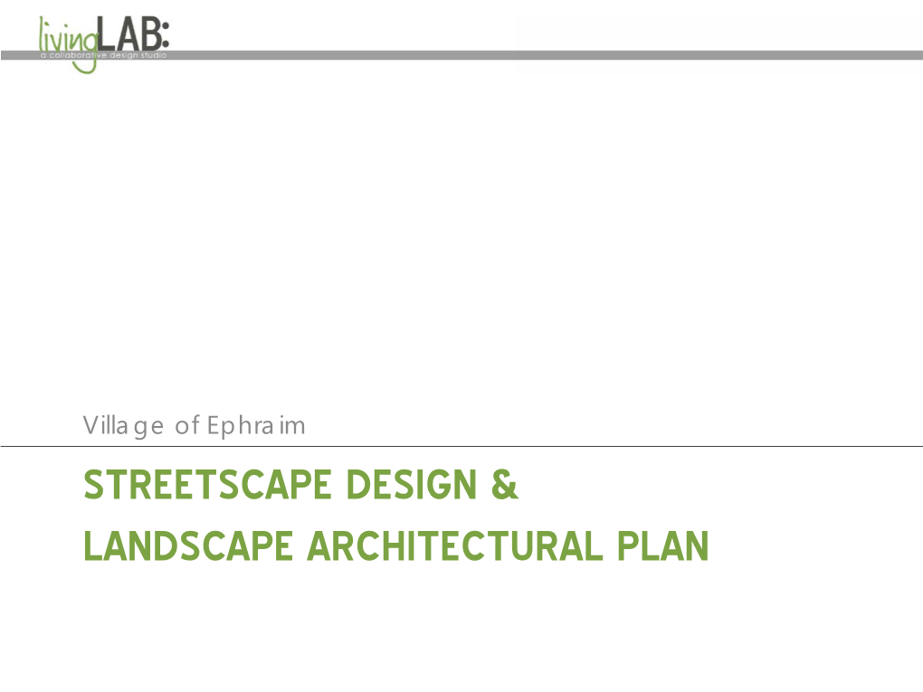 Streetscape Design & Landscape Architectural