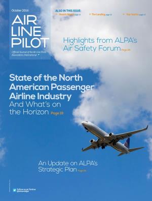 Air Line Pilot Highlights from ALPA’S Page 26 Official Journal of the Air Line Pilots Air Safety Forum Association, International