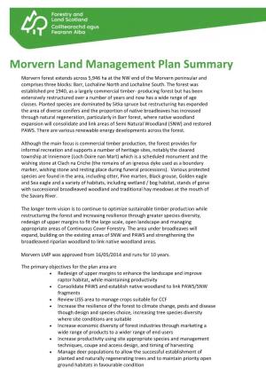 Morvern Land Management Plan Summary
