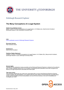 The Many Conceptions of a Legal System