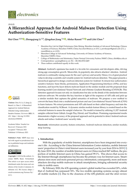 A Hierarchical Approach for Android Malware Detection Using Authorization-Sensitive Features