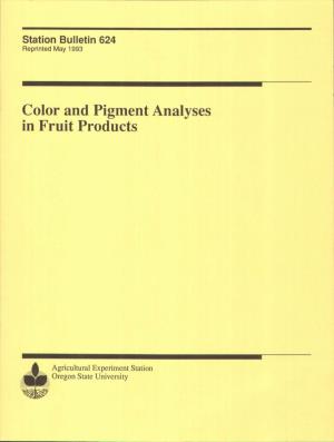 Color and Pigment Analyses in Fruit Products