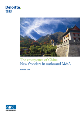 The Emergence of China: New Frontiers in Outbound M&A