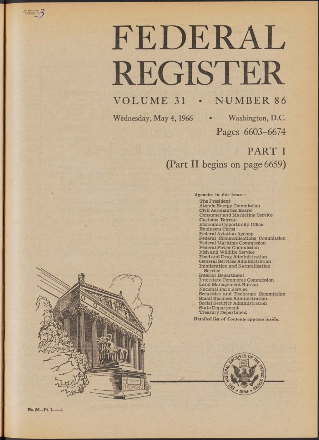 Federal Register Volume 31 • Number 86