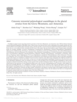 Cenozoic Terrestrial Palynological Assemblages in the Glacial Erratics from the Grove Mountains, East Antarctica