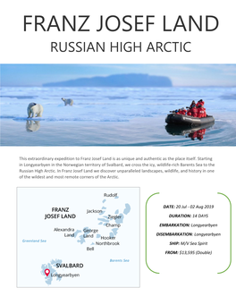 Franz Josef Land Russian High Arctic