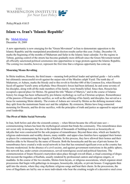 Islam Vs. Iran's 'Islamic Republic'