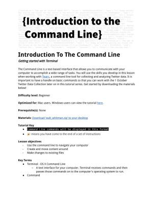 Introduction to Command Line