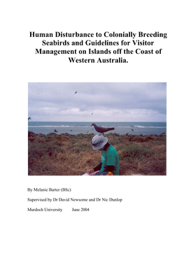 Human Disturbance to Colonially Breeding Seabirds and Guidelines for Visitor Management on Islands Off the Coast of Western Australia