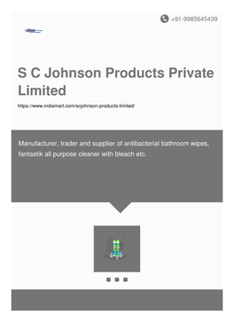 S C Johnson Products Private Limited
