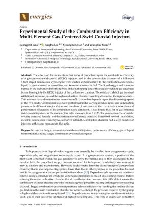 Experimental Study of the Combustion Efficiency in Multi-Element Gas
