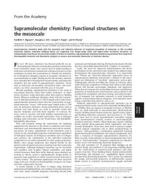 Supramolecular Chemistry: Functional Structures on the Mesoscale