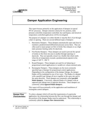 Damper Application Engineering