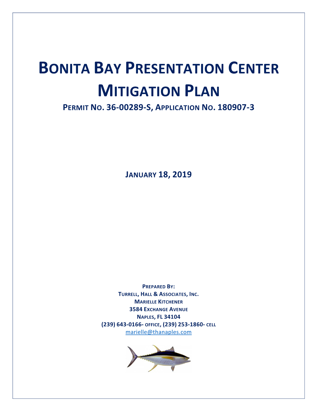 Bonita Bay Presentation Center Mitigation Plan Permit No