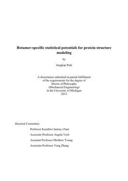 Rotamer-Specific Statistical Potentials for Protein Structure Modeling