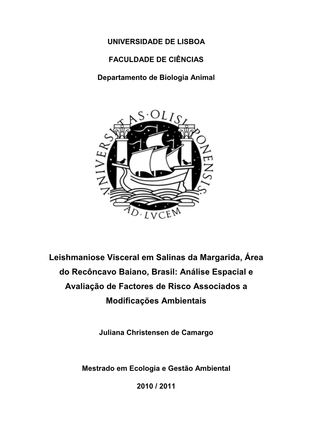 Leishmaniose Visceral Em Salinas Da Margarida, Área Do Recôncavo