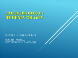 Rheumatology Emergencies