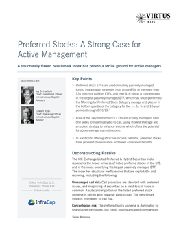 Preferred Stocks: a Strong Case for Active Management