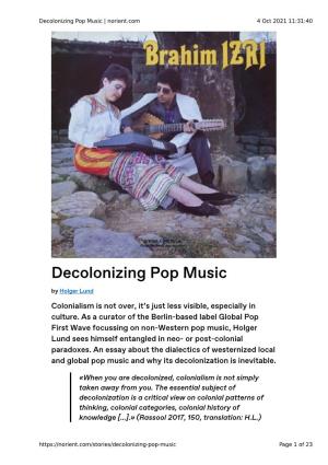 Decolonizing Pop Music | Norient.Com 4 Oct 2021 11:31:40