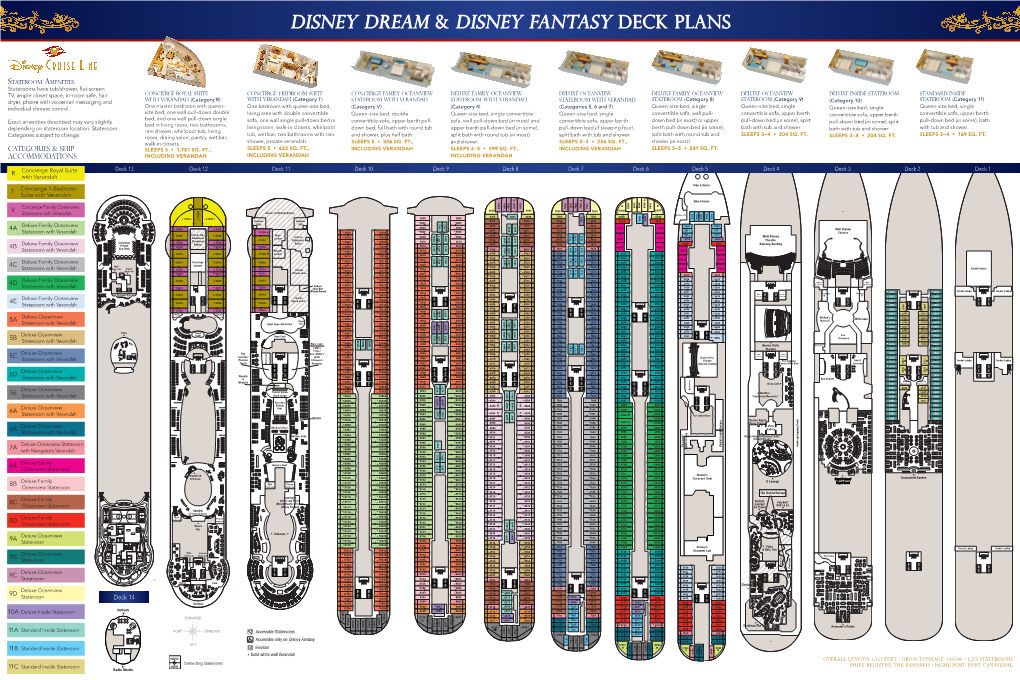 Disney Dream & Disney Fantasy Deck Plans