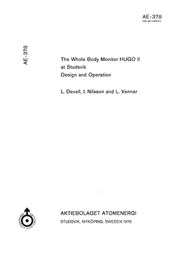 The Whole Body Monitor HUGO II at Studsvik Design and Operation L